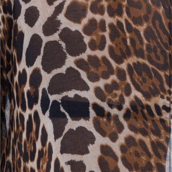 Leopard Print Swim Cover-Up animal print boho cover up festivals - Picture 3 of 5